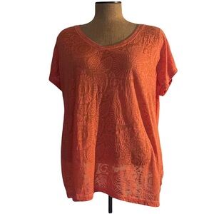 Woolrich women’s orange shirt sleeve shirt lightweight size XXL